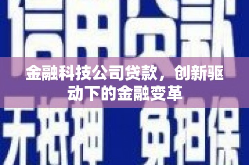 保康金融科技公司贷款，创新驱动下的金融变革