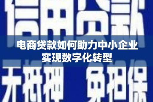 保康电商贷款如何助力中小企业实现数字化转型