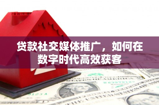 保康贷款社交媒体推广，如何在数字时代高效获客