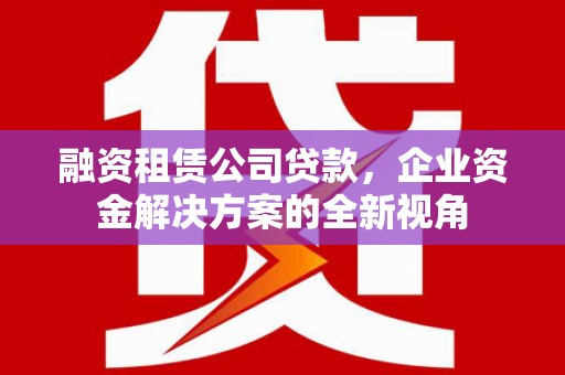 保康融资租赁公司贷款，企业资金解决方案的全新视角