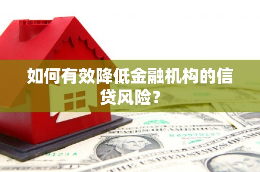保康如何有效降低金融机构的信贷风险？