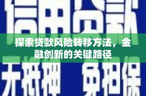 保康探索贷款风险转移方法，金融创新的关键路径