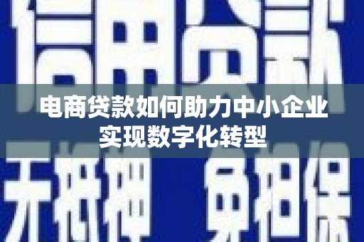 保康电商贷款如何助力中小企业实现数字化转型