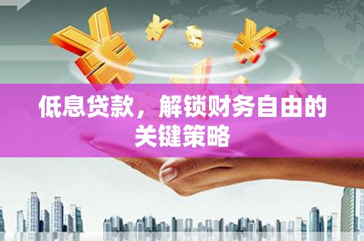 保康低息贷款，解锁财务自由的关键策略