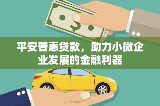 保康平安普惠贷款，助力小微企业发展的金融利器