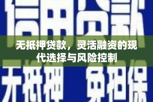 保康无抵押贷款，灵活融资的现代选择与风险控制