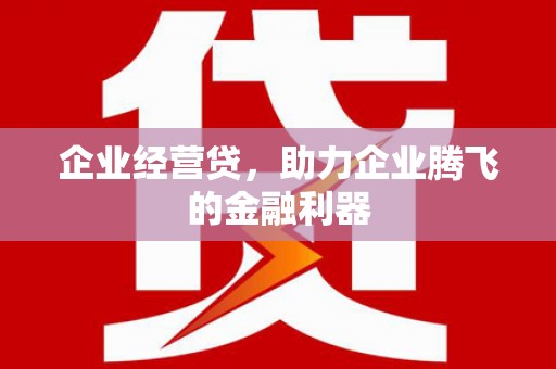 保康企业经营贷，助力企业腾飞的金融利器